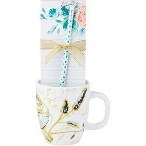 Hallmark Patina Vie Blue Peony Mug and Stationery Gift Set